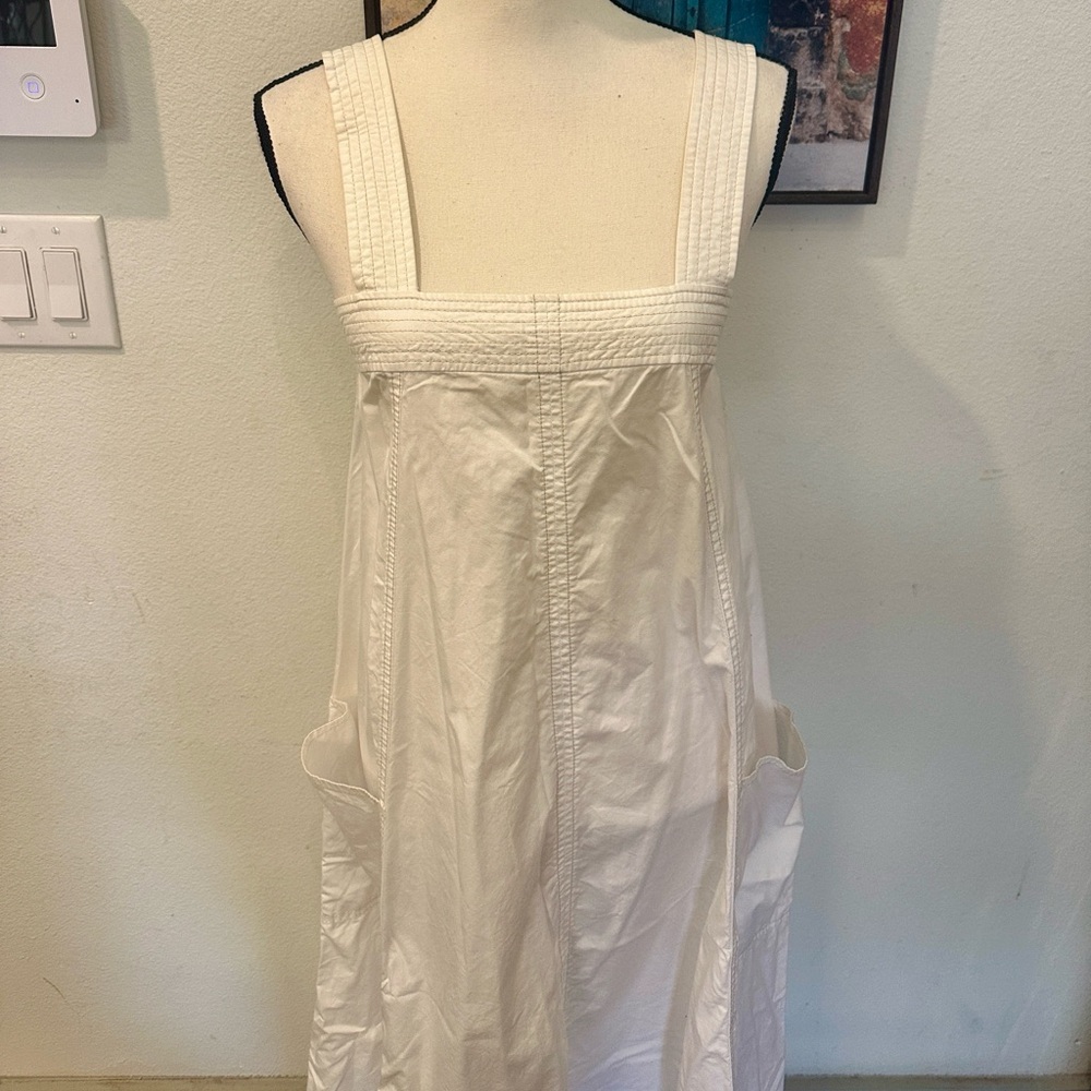 Zara White Topstitched Midi Dress - Picture 4 of 4